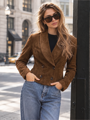 Blazer daim croisé à revers