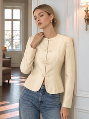 Veste satin à grenouillère
