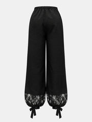 Pantalon ballon à dentelle noir, pièce seule, vue de dos
