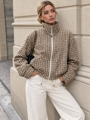 Veste réversible ivoire et vichy