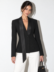 Blazer smoking noir à lavallière