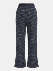 Pantalon tweed à poches denim marine, pièce seule, vue de dos