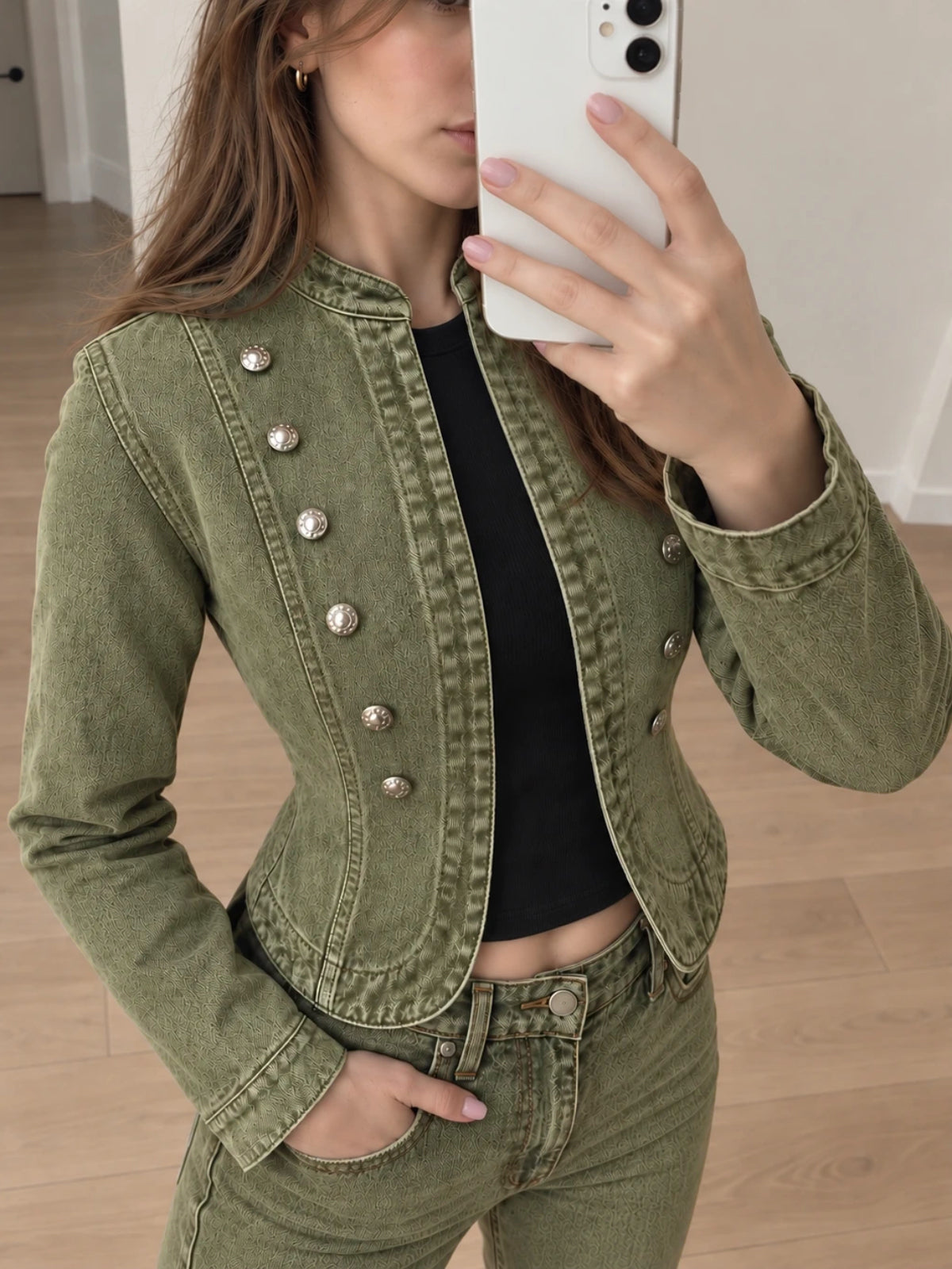 Veste en jean coupe Napoléon