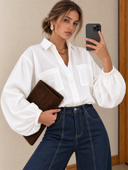 Chemise manches ballon poches doubles