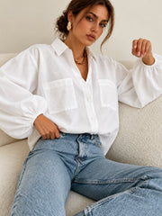 Chemise manches ballon poches doubles