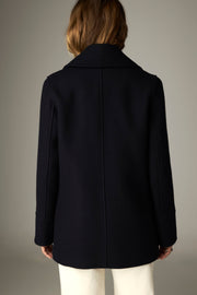 Veste caban bleu marine, vue portée de dos