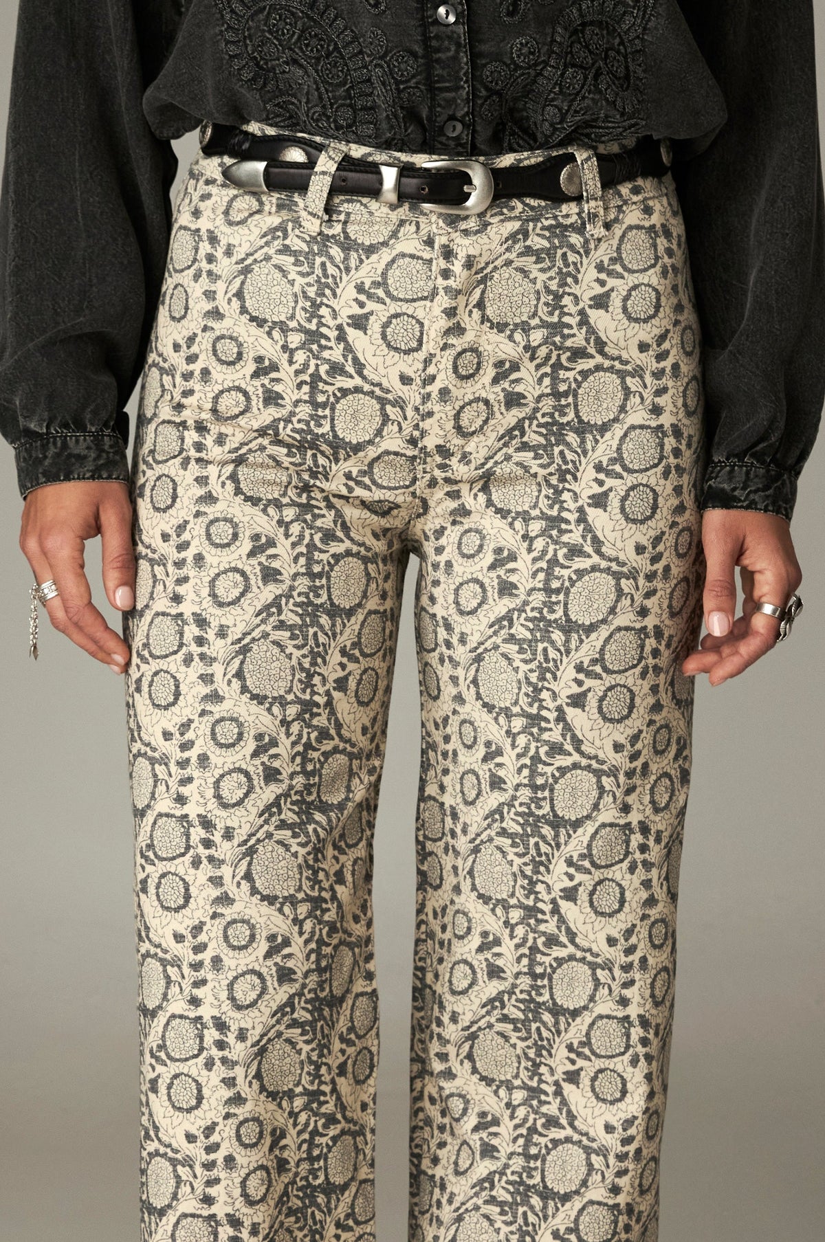 Pantalon large imprimé