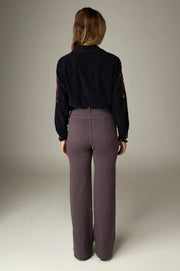 Pantalon large aubergine