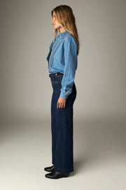 Pantalon large taille haute