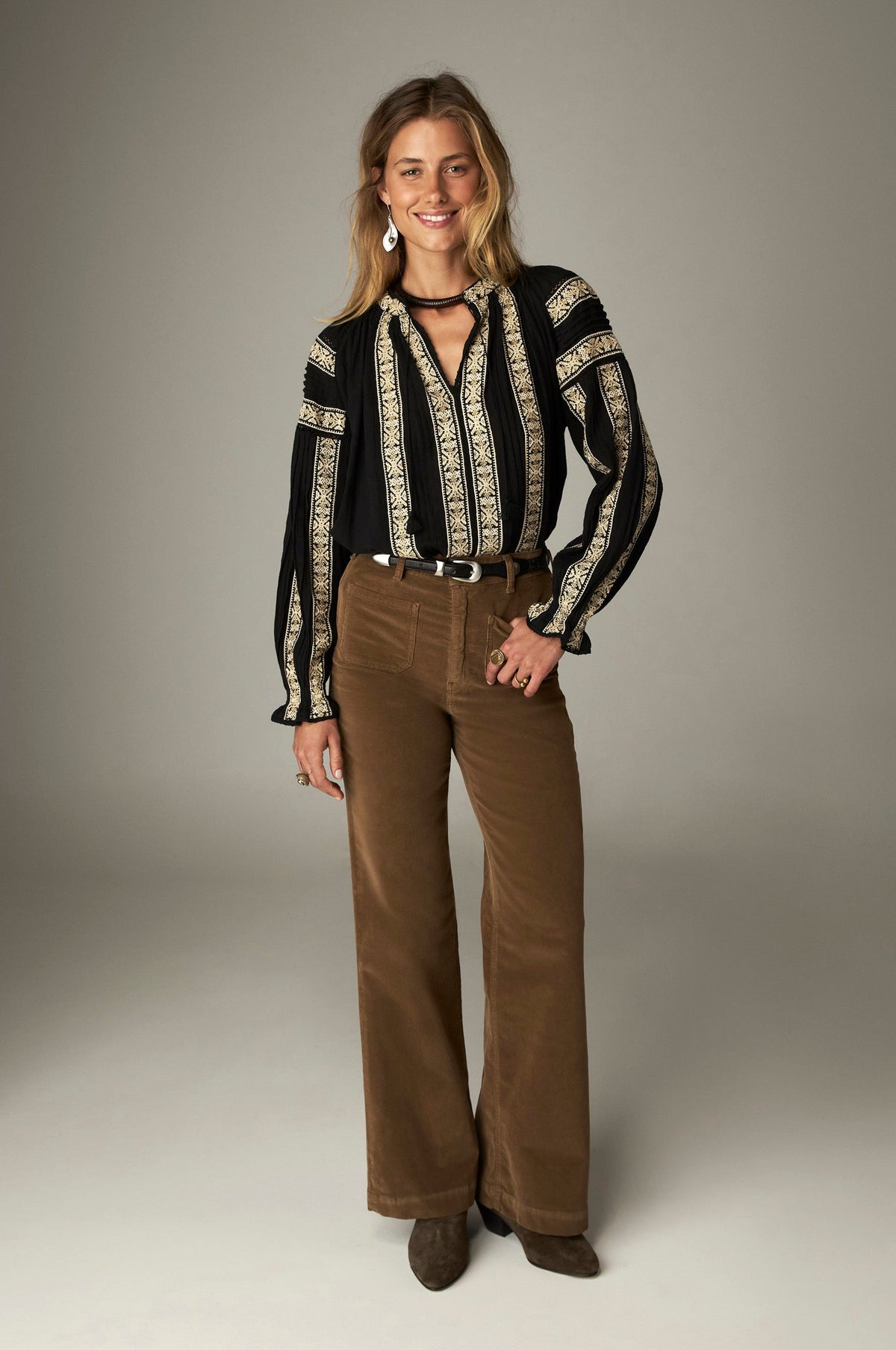 Pantalon ample taille haute