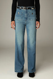 Pantalon large à jambe nette
