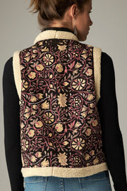 Gilet ouvert imprimé — vue portée de dos