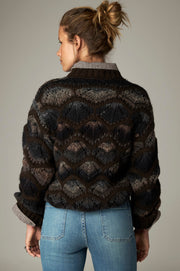 Pull en maille jacquard — vue portée de dos
