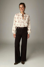 Pantalon brun à jambe large