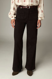 Pantalon brun à jambe large