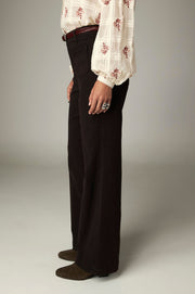 Pantalon brun à jambe large