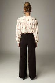 Pantalon brun à jambe large