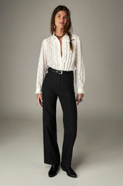 Pantalon rayé jambe large