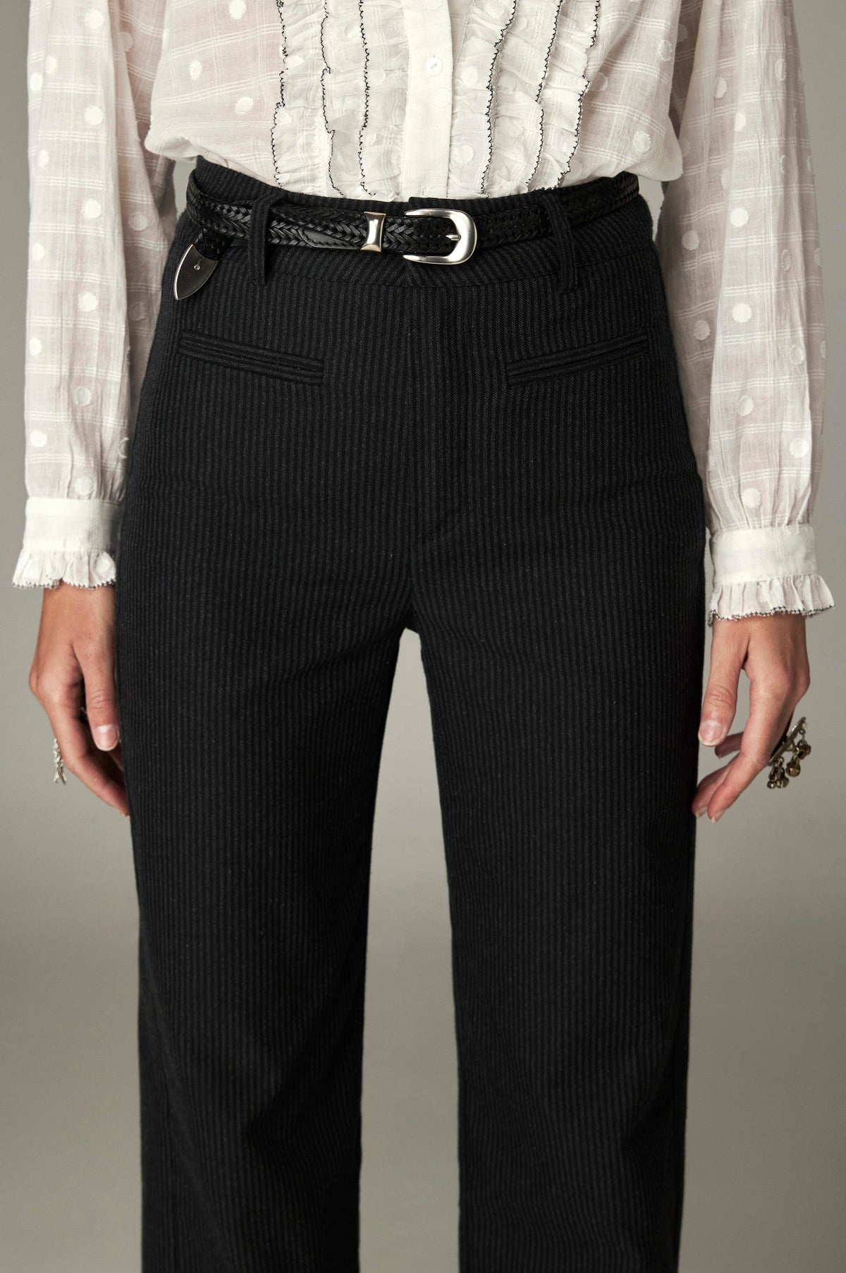 Pantalon rayé jambe large