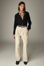 Pantalon plissé taille haute