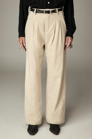 Pantalon plissé taille haute