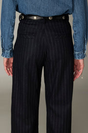 Pantalon tailleur rayé