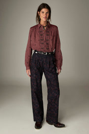 Pantalon large à jambe nette