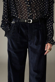 Pantalon en velours brodé
