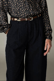 Pantalon large à plis