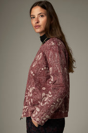 Veste zippée à motifs contrastés — vue portée de profil