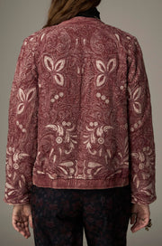 Veste zippée à motifs contrastés — vue portée de dos