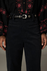 Pantalon à texture côtelée