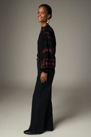 Pantalon à texture côtelée