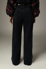 Pantalon à texture côtelée