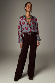 Pantalon large à jambe nette