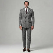 Ensemble blazer carreaux — vue portée de face, bras le long du corps