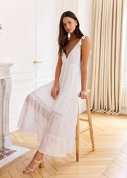 Robe longue blanche dos nu