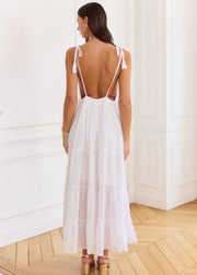 Robe longue blanche dos nu