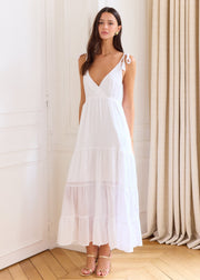 Robe longue blanche dos nu