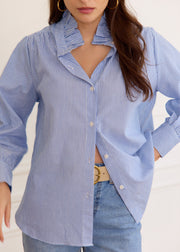 Chemise rayée bleue
