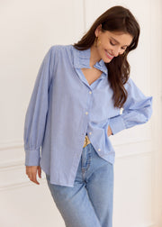 Chemise rayée bleue
