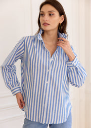 Chemise rayée bleue