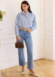 Chemise rayée bleue