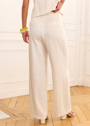 Pantalon ivoire taille haute