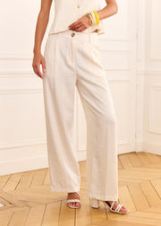 Pantalon ivoire taille haute