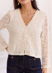 Blouse ivoire en dentelle