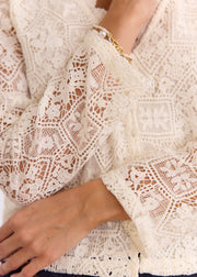 Blouse ivoire en dentelle