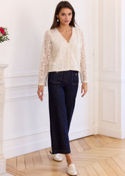 Blouse ivoire en dentelle
