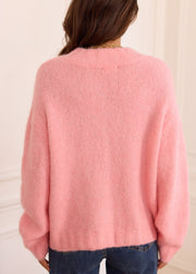 Pull rose Jonas — vue portée de dos