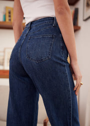 Jean coupe droite large taille haute